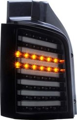 Задние фонари черные LED tube для Volkswagen T5 2003-2015
