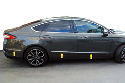 Молдинг дверний (6 шт, нерж) для Ford Fusion 2012↗︎, 2017↗︎ рр.