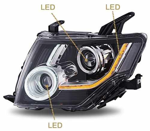 Передні фари Full LED тип LD для Mitsubishi Pajero Mk4 V80 2006