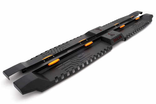 Бокові пороги Dakar V2 з LED (2 шт, метал) для Toyota Hilux 2015+