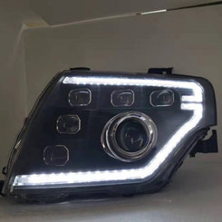 Передние фары Full LED тип WH для Mitsubishi Pajero Mk4 V80 2006