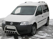 Кенгурятник WT003 (нерж) 60мм, з написом для Volkswagen Caddy 2004-2010 