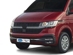 Накладка на решетку бампера (3 шт, нерж) для Volkswagen T6 2019-2024