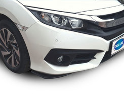 Флап накладки на передній бампер (2 шт, чорні) для Honda Civic Sedan X 2016-2021 рр.