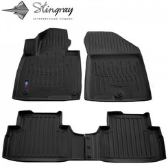 Коврики Stingray 3D (2018-2020, 4 шт, полиуретан) для Hyundai Santa Fe 4 2018↗ гг.