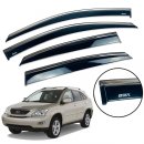 Дефлекторы окон (ветровики) для Lexus RX II 2004-2009 с нерж. хром полоской накладные
