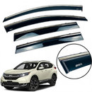 Дефлектори вікон (вітровики) для Honda CR-V 2017+ з нерж. хром полоскою накладні