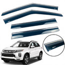 Дефлектори вікон (вітровики) для Mitsubishi Outlander 2022+ з нерж. хром полоскою накладні