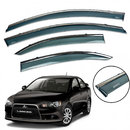 Дефлектори вікон (вітровики) для Mitsubishi Lancer 10 2007+ з нерж. хром полоскою накладні