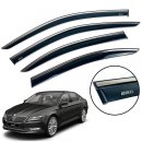 Дефлектори вікон (вітровики) для Skoda Superb III 2015+  з нерж. хром полоскою накладні