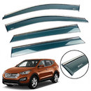 Дефлектори вікон (вітровики) для Hyundai Santa Fe 2012-2018 з нерж. хром полоскою накладні