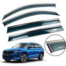 Дефлектори вікон (вітровики) для Skoda Kodiaq 2016+ з нерж. хром полоскою накладні