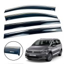 Дефлектори вікон (вітровики) для Volkswagen Touran III 2015+ з нерж. хром полоскою накладні