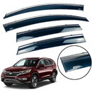 Дефлектори вікон (вітровики) для Honda CR-V 2012-2017 з нерж. хром полоскою накладні