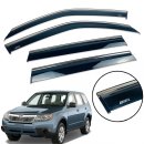 Дефлектори вікон (вітровики) для Subaru Forester 2008-2013 з нерж. хром полоскою накладні