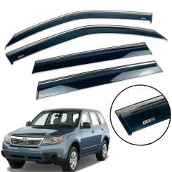 Вітровики Subaru Forester 2008-2013, з хромованим молдингом, Niken Luxury (4 шт)