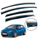 Дефлектори вікон (вітровики) для Ford Focus 2011-2019 III Sedan/HB з нерж. хром полоскою накладні
