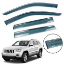 Дефлектори вікон (вітровики) для Jeep Grand Cherokee 2011+ з нерж. хром полоскою накладні