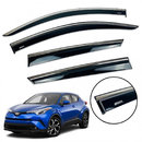 Дефлектори вікон (вітровики) для Toyota C-HR 2016+ 5D з нерж. хром полоскою накладні