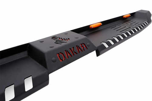 Бокові пороги Dakar V2 з LED (2 шт, метал) для Toyota Hilux 2015+