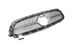 Передня решітка Diamond Silver (AMG Line) Без місця під камеру для Mercedes E-сlass W213 2020-2024