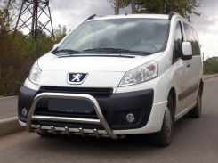 Кенгурятник WT003/4 (нерж.) з написом, 60 мм для Fiat Scudo 2007-2015 