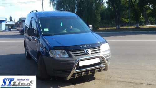 Кенгурятник WT003 (нерж) 60мм, без напису для Volkswagen Caddy 2004-2010 