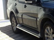 Боковые трубы под родной (2 шт., нерж.) для Mitsubishi Pajero Wagon III