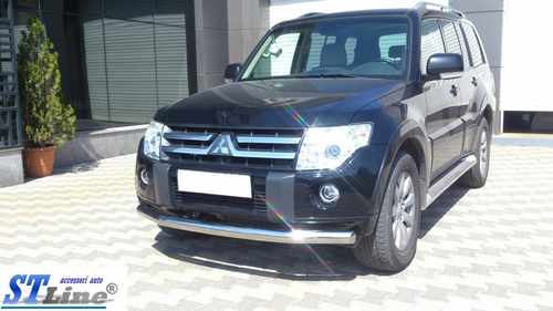 Передній захист ST008 (нерж.) для Mitsubishi Pajero Wagon IV