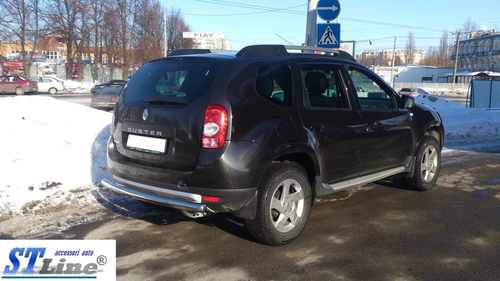 Задня дуга пряма (нерж.) для Renault Duster 2008-2017 рр
