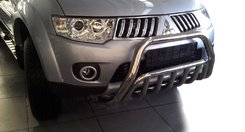 Передняя защита WT002 (нерж.) для Mitsubishi Pajero Sport 2008-2015