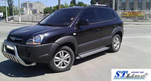 Кенгурятник WT002 (нерж.) для Hyundai Tucson JM 2004+ 