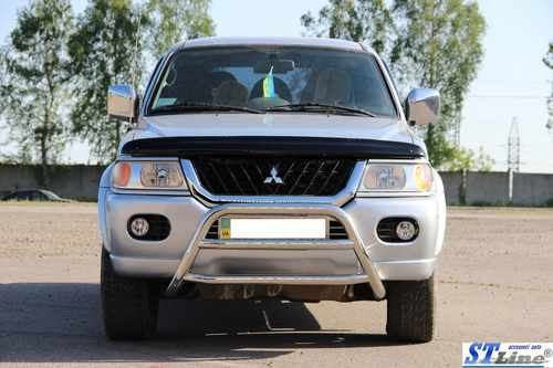 Кенгурятник WT022 (нерж) для Mitsubishi Pajero Sport 1996-2007