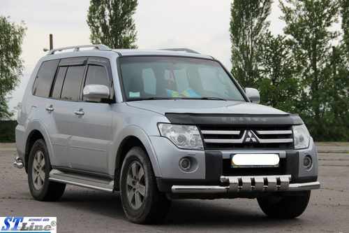 Передній захист ST015-13 (нерж.) для Mitsubishi Pajero Wagon IV