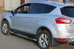 Бічні труби прямі (2 шт., нерж.) для Ford Kuga 2008-2013 рр