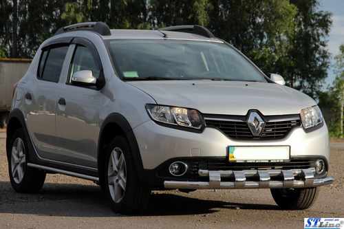 Передня дуга ST015 (нерж.) для Dacia Sandero 2013-2020 