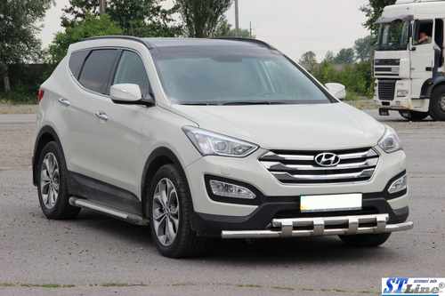 Передня дуга ST015 (нерж.) для Hyundai Santa Fe 3 2012-2018