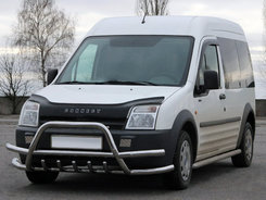Кенгурятник з подвійними вусами WT003-Plus-2 (нерж.) для Ford Connect 2006-2009 