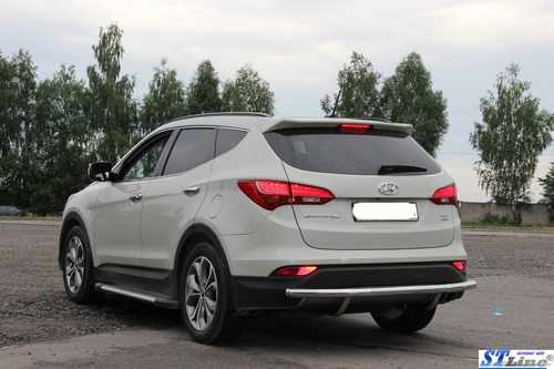 Задня дуга AK002 (нерж.) для Hyundai Santa Fe 3 2012-2018рр