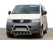 Кенгурятник WT003 (нерж) для Volkswagen T5 Transporter 2003-2010