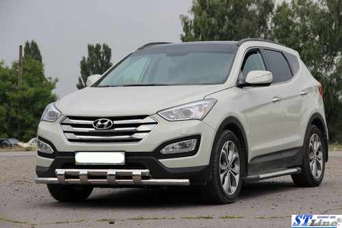 Передня дуга ST015 (нерж.) для Hyundai Santa Fe 3 2012-2018