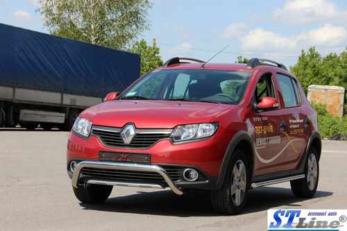 Передня дуга WT007 (нерж.) для Dacia Sandero 2013-2020 