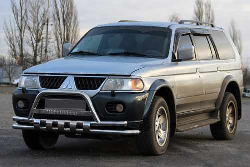 Передній захист ST015+WT (нерж) для Mitsubishi Pajero Sport 1996-2007