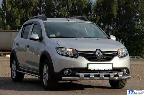 Передня дуга ST015 (нерж.) для Dacia Sandero 2013-2020 