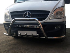 Кенгурятник з вусами WT003-Plus (нерж.) для Mercedes Sprinter 2006-2018 