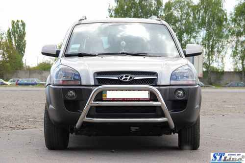Кенгурятник WT022 (нерж.) для Hyundai Tucson JM 2004+ рр