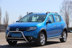 Передняя дуга WT006 (нерж.) для Renault Sandero 2013-2022