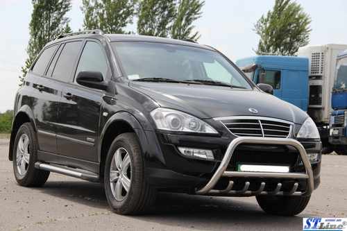 Кенгурятник WT003 (нерж) для SsangYong Action 2006+ 