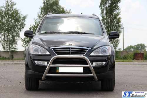 Кенгурятник WT022 (нерж) для SsangYong Kyron 2008+ рр