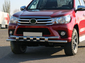 Передній захист ST015 (нерж) для Toyota Hilux 2015+ 